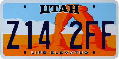 UT license plate Z142FF