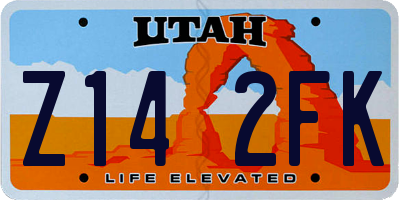 UT license plate Z142FK