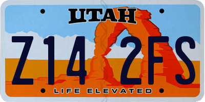 UT license plate Z142FS