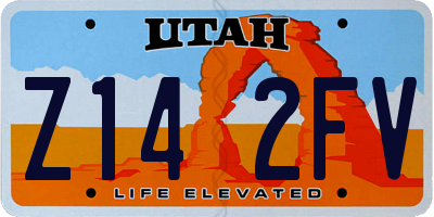 UT license plate Z142FV