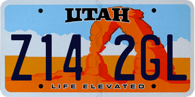 UT license plate Z142GL