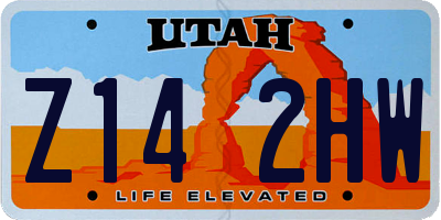 UT license plate Z142HW