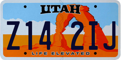 UT license plate Z142IJ