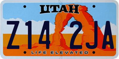 UT license plate Z142JA