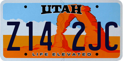 UT license plate Z142JC