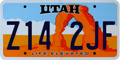 UT license plate Z142JF