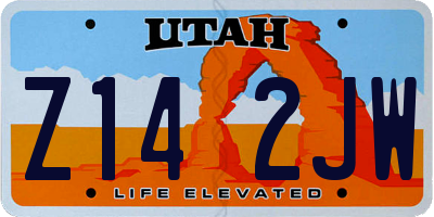 UT license plate Z142JW