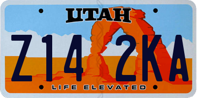 UT license plate Z142KA