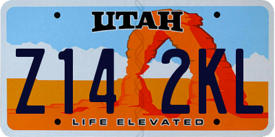 UT license plate Z142KL
