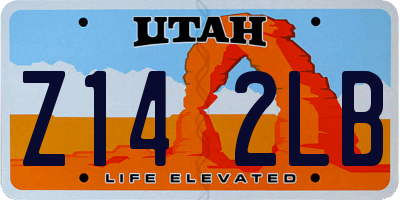 UT license plate Z142LB