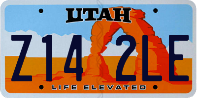 UT license plate Z142LE