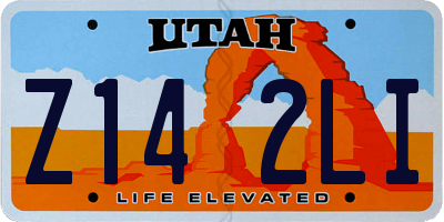 UT license plate Z142LI