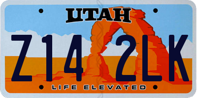 UT license plate Z142LK