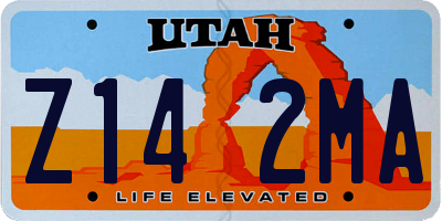 UT license plate Z142MA