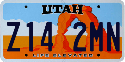 UT license plate Z142MN