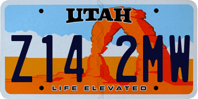 UT license plate Z142MW