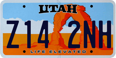 UT license plate Z142NH