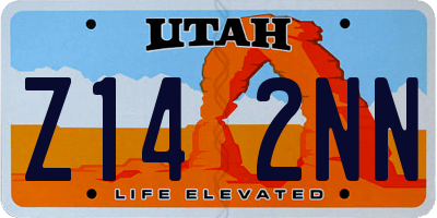 UT license plate Z142NN