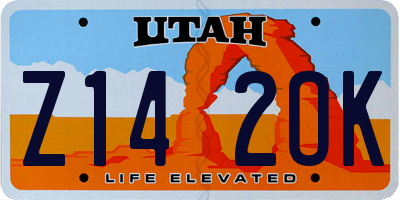 UT license plate Z142OK