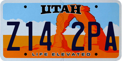 UT license plate Z142PA