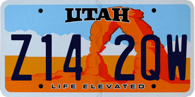 UT license plate Z142QW