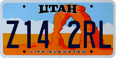 UT license plate Z142RL