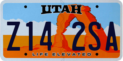 UT license plate Z142SA