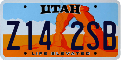 UT license plate Z142SB