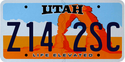 UT license plate Z142SC