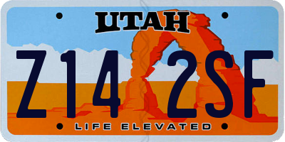UT license plate Z142SF