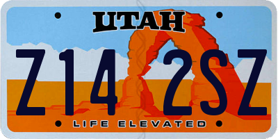 UT license plate Z142SZ