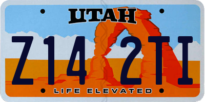 UT license plate Z142TI