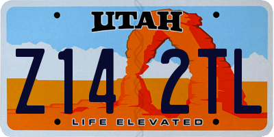 UT license plate Z142TL