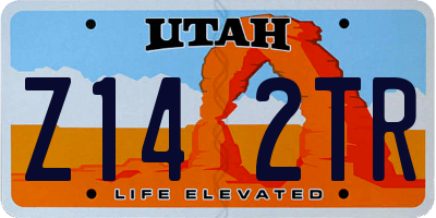 UT license plate Z142TR
