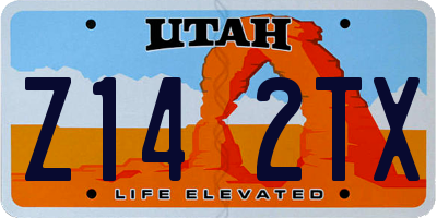 UT license plate Z142TX