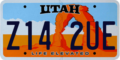 UT license plate Z142UE