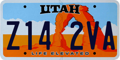 UT license plate Z142VA