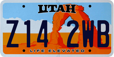 UT license plate Z142WB
