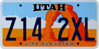UT license plate Z142XL