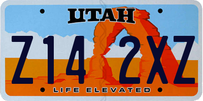 UT license plate Z142XZ