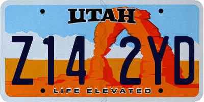 UT license plate Z142YD