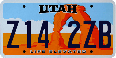 UT license plate Z142ZB