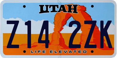 UT license plate Z142ZK