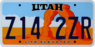 UT license plate Z142ZR
