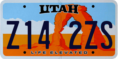 UT license plate Z142ZS