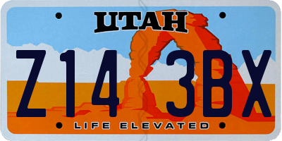 UT license plate Z143BX