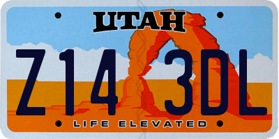 UT license plate Z143DL