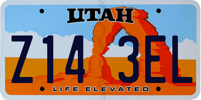 UT license plate Z143EL