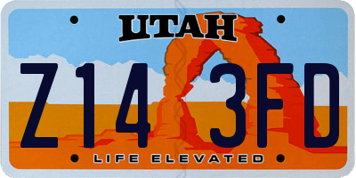 UT license plate Z143FD