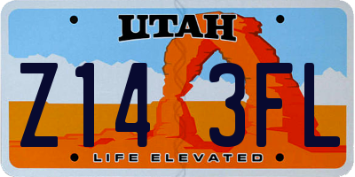 UT license plate Z143FL